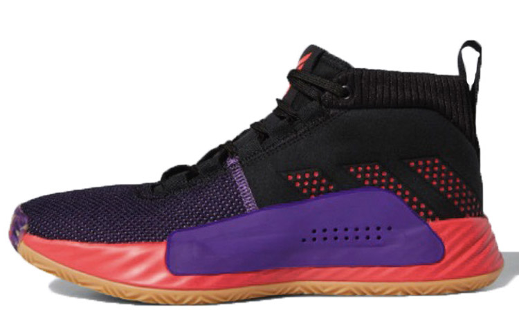 Мужские кроссовки adidas Dame 5 (фиолетово-красные)