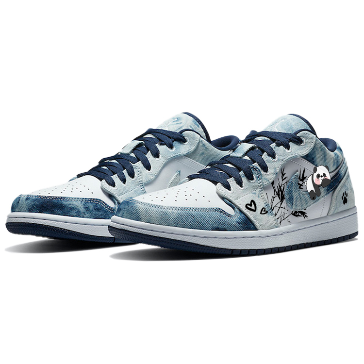 Jordan Air Jordan 1 Abrasion Resistant Slip Resistant Low top Vintage Basketball Shoes Men’s Blue White