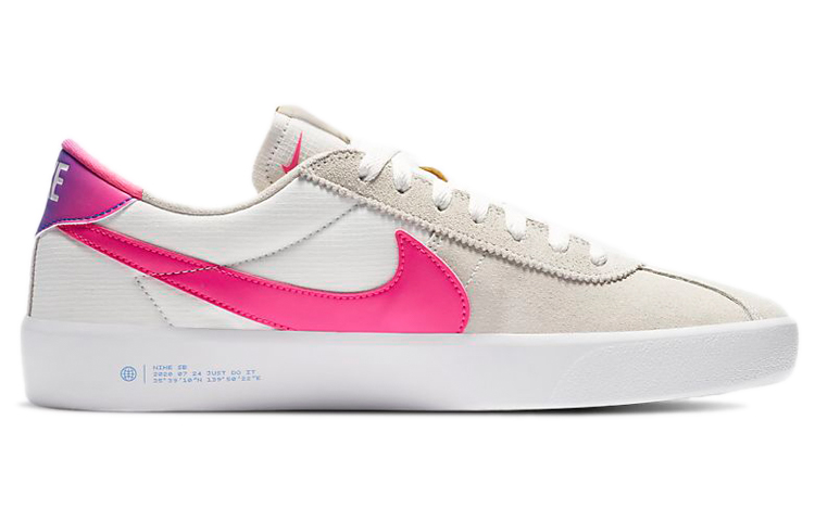 Мужские кеды Nike SB Bruin SB React T (бело-розовые) — фото 2