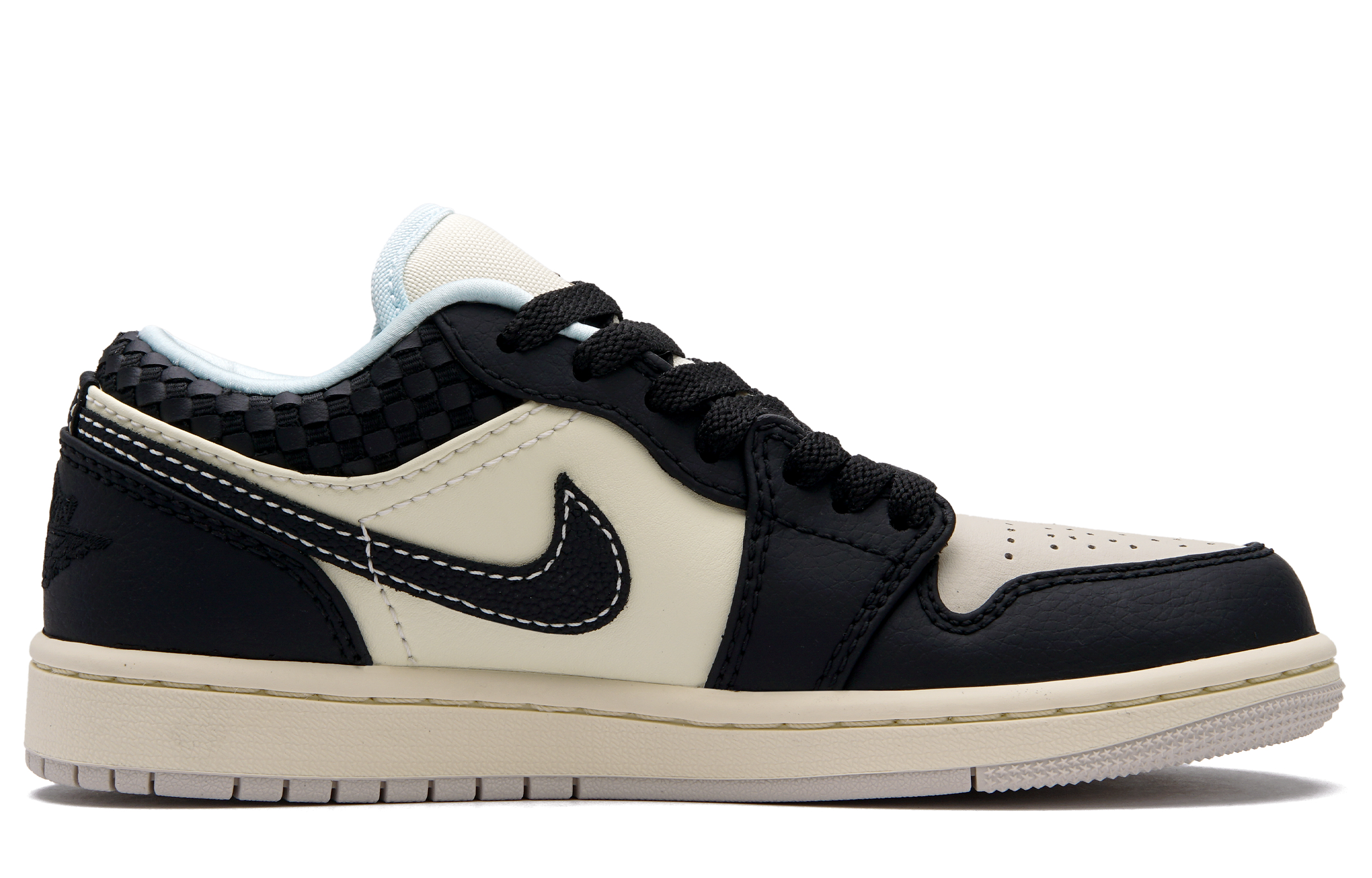Jordan Air Jordan 1 Cushioning Slip Resistant Abrasion Resistant Low top Vintage Basketball Shoes Women’s Black White