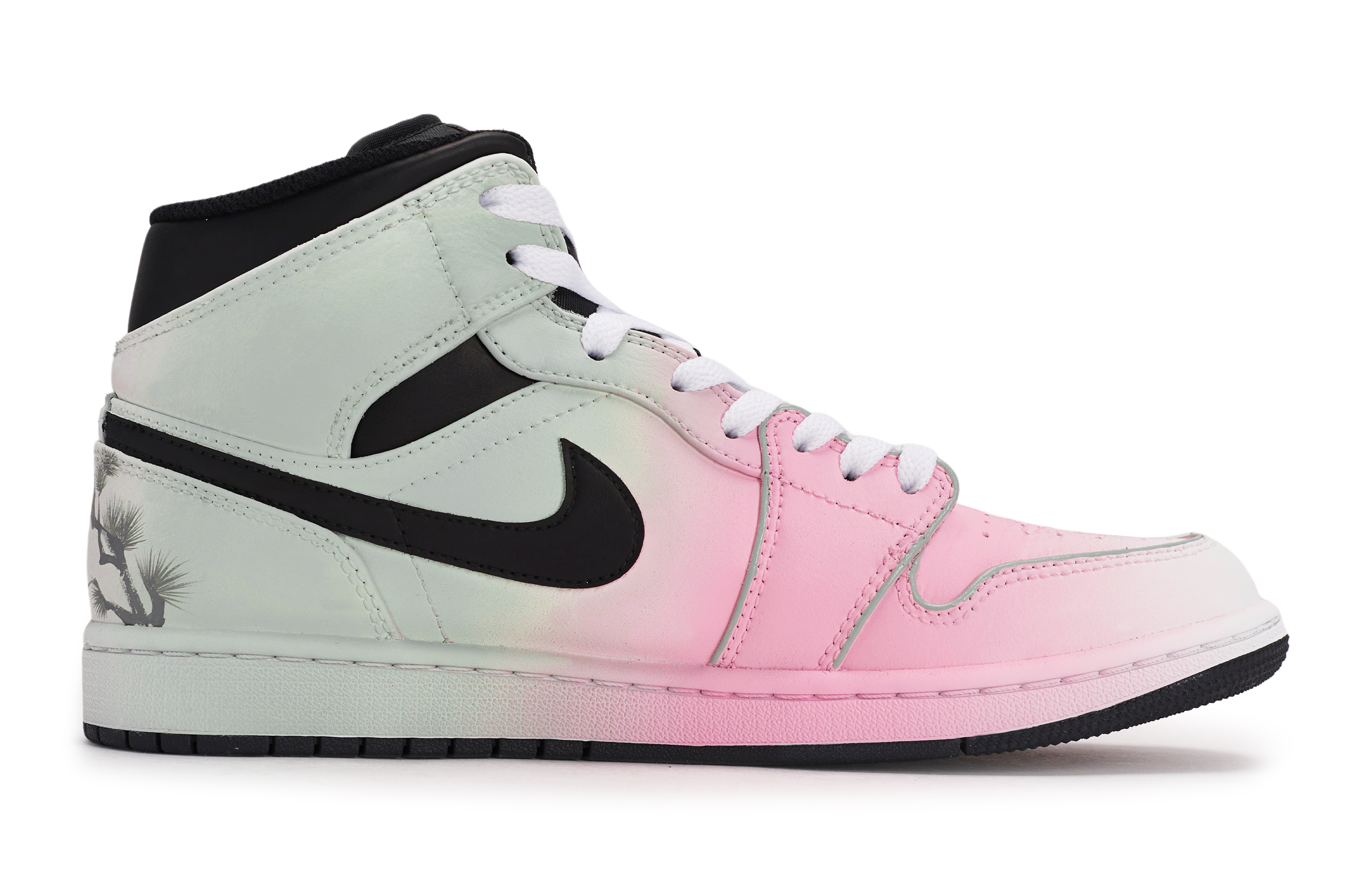 Jordan Air Jordan 1 Mid top Vintage Basketball Shoes Unisex Pink