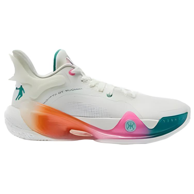 QIAODAN Halberd 6 Q KUNGFU LIGHT Cushioning, Wear Resistant Mid top Basketball Shoes Men’s White Green