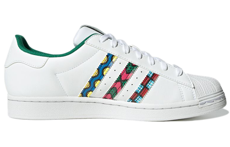 Кеды adidas originals Superstar (бело-зелено-синий) — фото 2