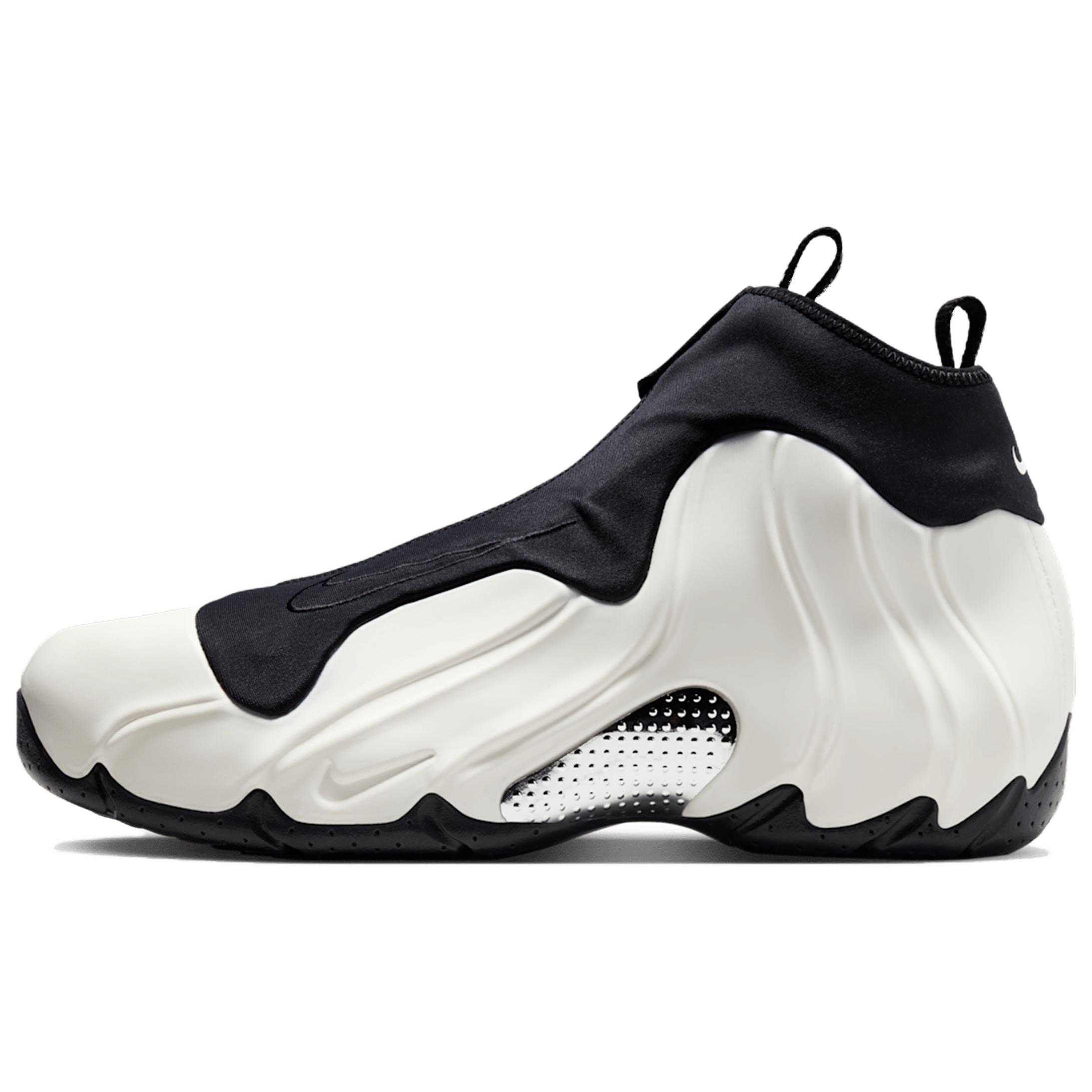 Nike Air Flightposite trendy and versatile non-slip wear-resistant high-top retro basketball shoes men's white and black