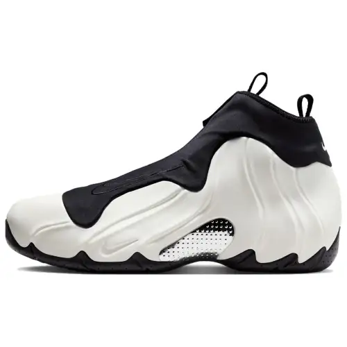Nike Air Flightposite trendy and versatile non-slip wear-resistant high-top retro basketball shoes men's white and black
