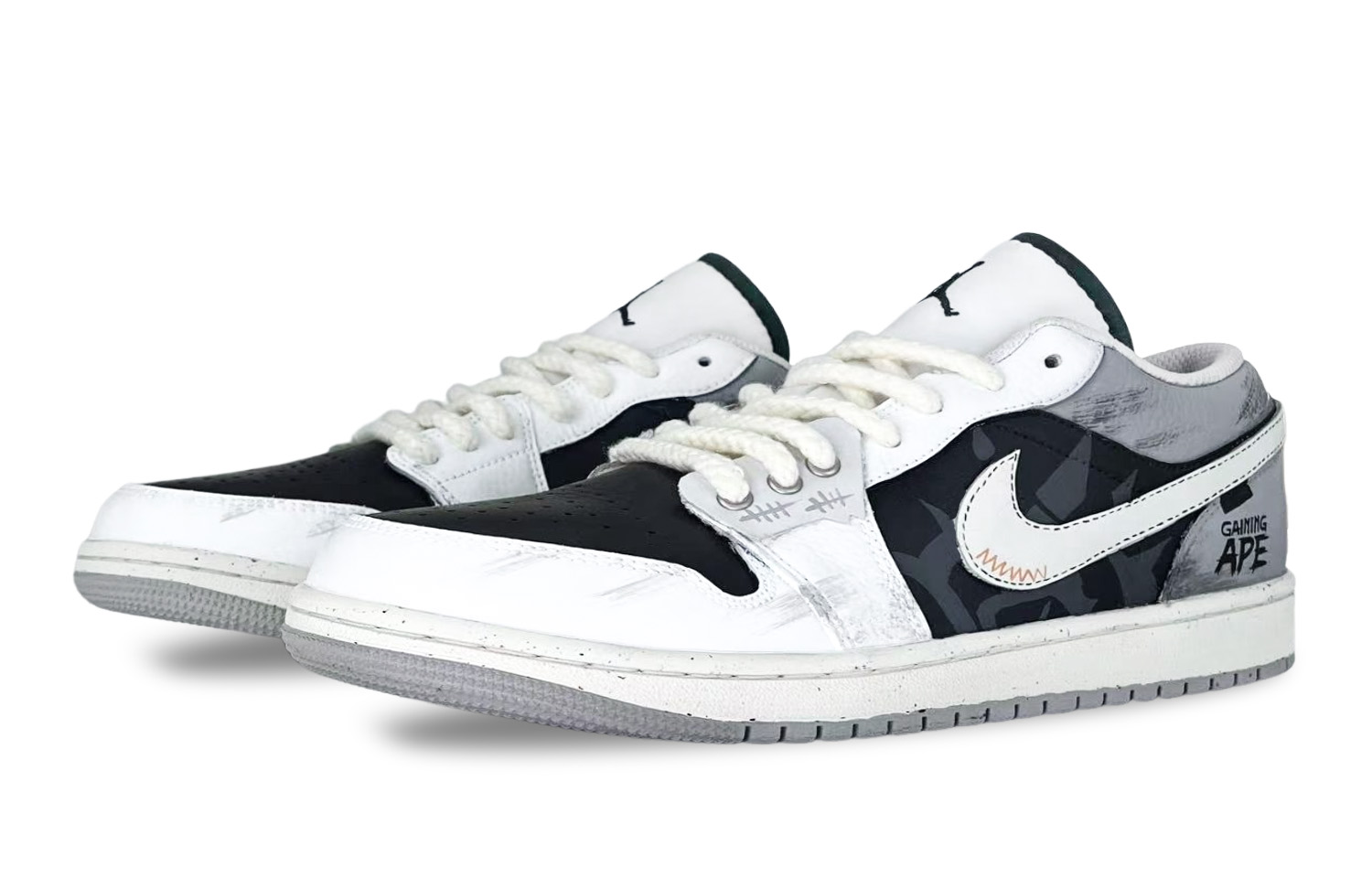 Jordan Air Jordan 1 Vintage Basketball Shoes Unisex Low Top White/Gray