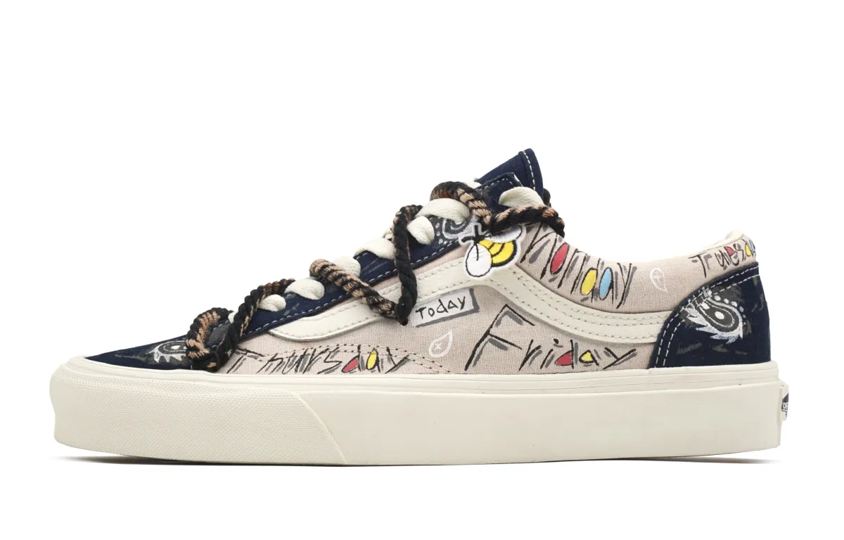 Vans Style 36 Every Day, Vintage Distressed Slip Resistant Low top Skateboard Shoes Unisex Royal Blue