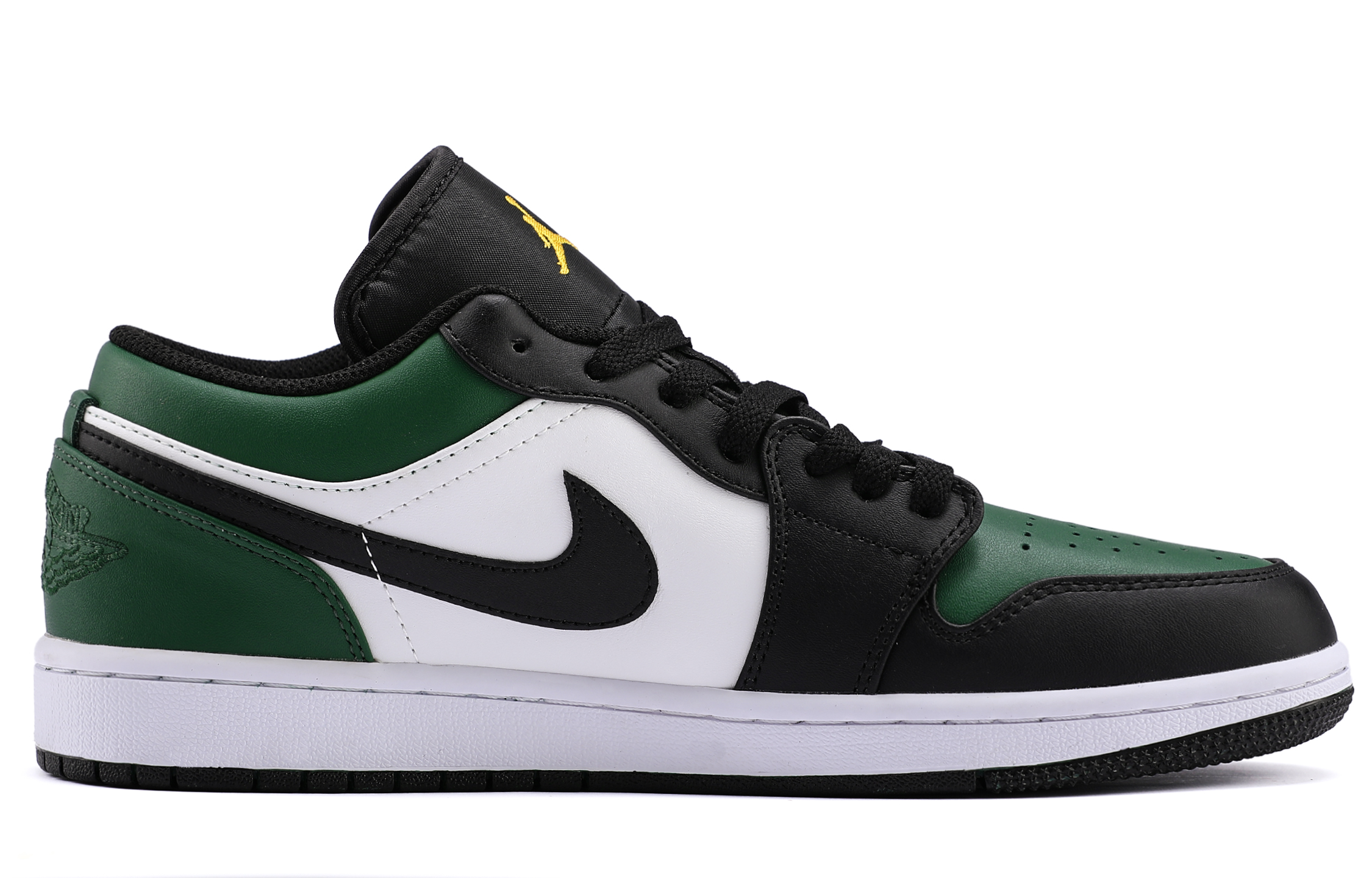 Jordan Air Jordan 1 Lightweight Height Increasing Low top Vintage Basketball Shoes Unisex Black Green