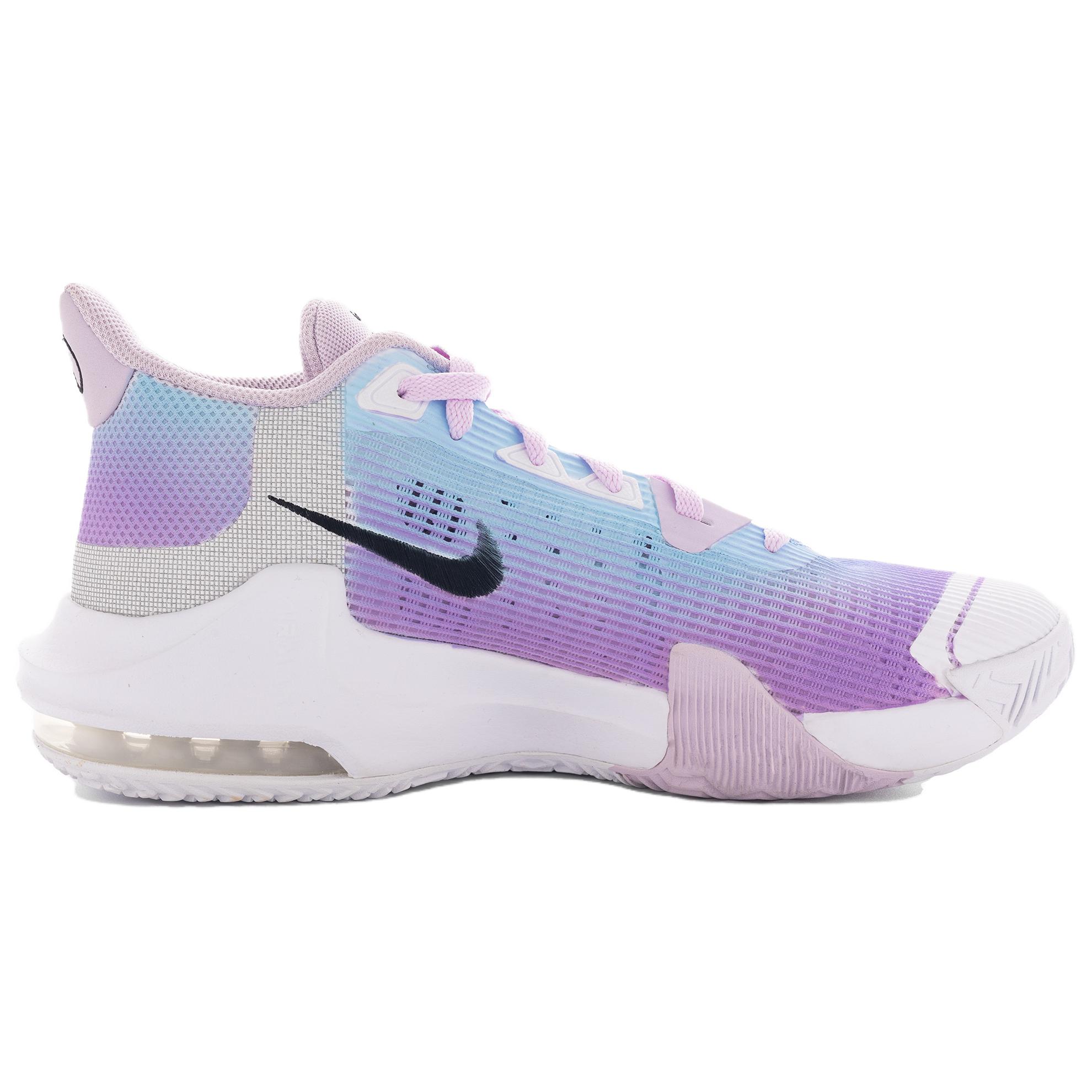 Nike Air Max Impact 3 Abrasion Resistant Slip Resistant Low top Basketball Shoes Unisex White Purple