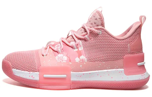 PEAK Flash Cushioning Slip Resistant Abrasion Resistant Mid top Performance Basketball Shoes Men's Cherry Blossom Pink