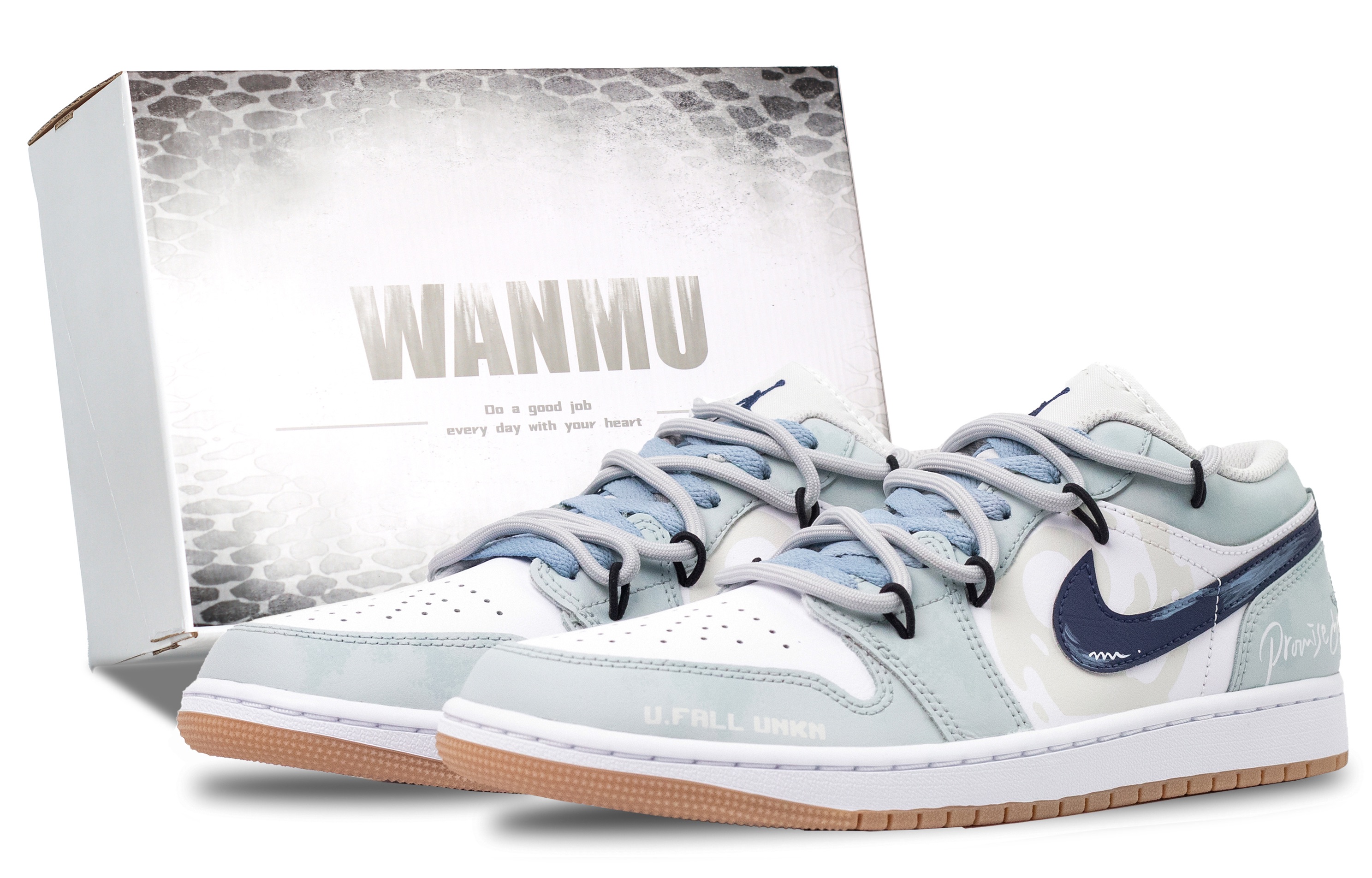 Jordan Air Jordan 1 Maris Sal Track Abrasion Resistant Balance Low top Vintage Basketball Shoes Men’s White Blue