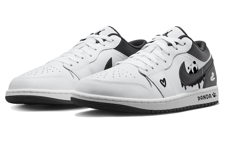 Jordan Air Jordan 1 Abrasion Resistant Slip Resistant Low top Vintage Basketball Shoes Men’s White Black