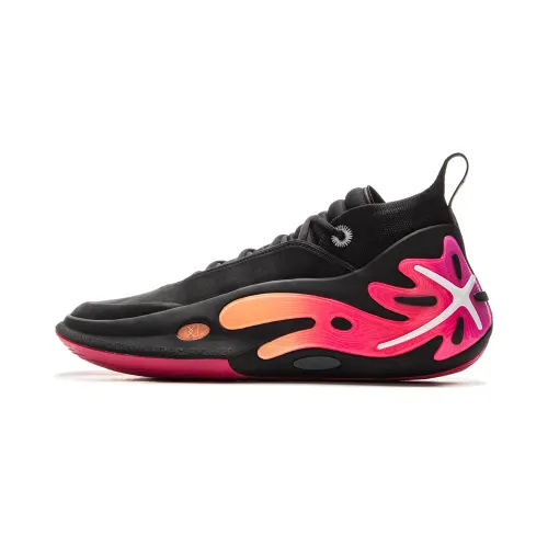 Li Ning WOW11 Mid top Basketball Shoes Men's Black Red