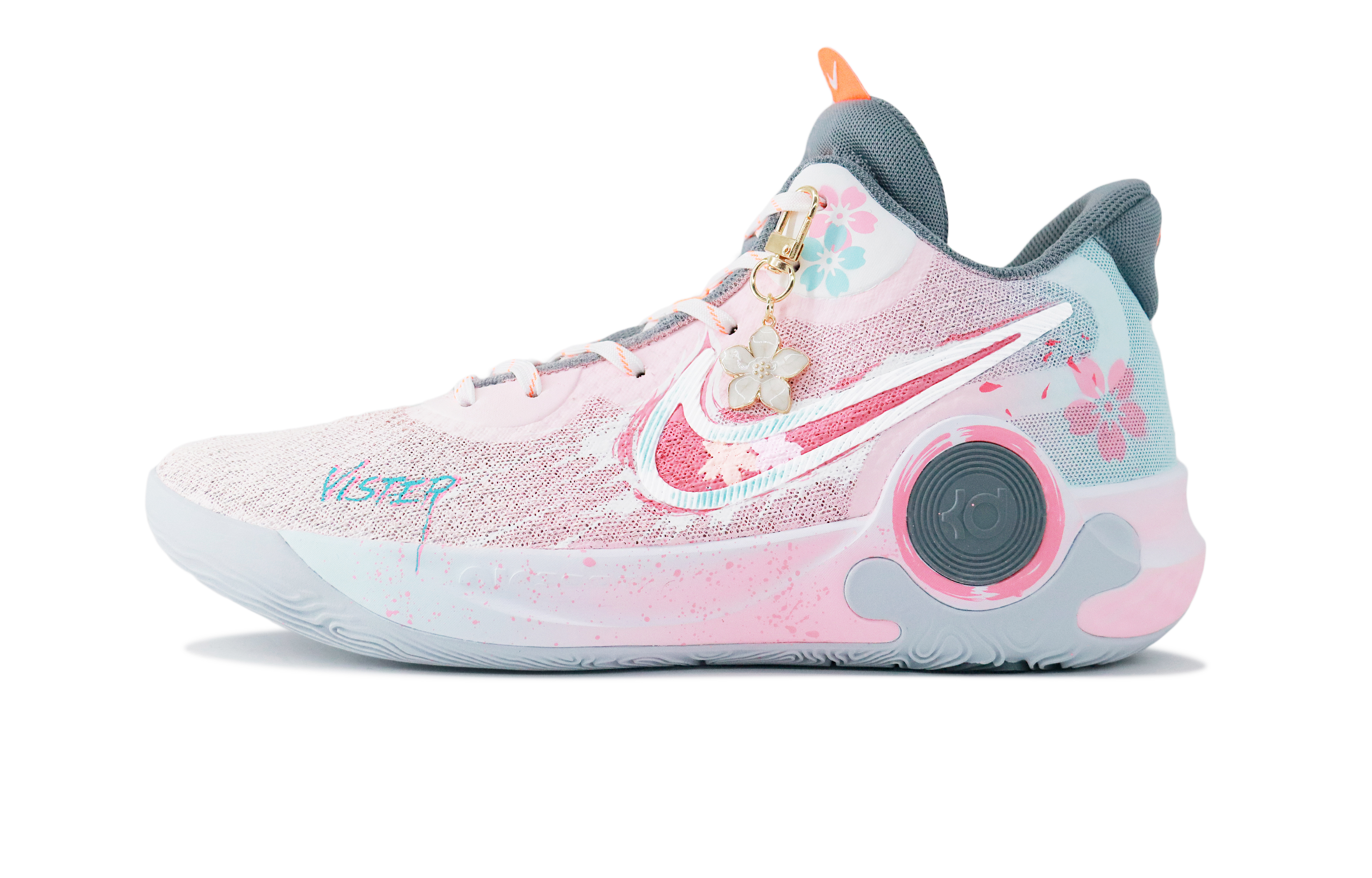 Nike KD Trey 5 IX Sakura Shrine Flame Cushioning Abrasion Resistant Breathable Mid top Basketball Shoes Unisex Pink
