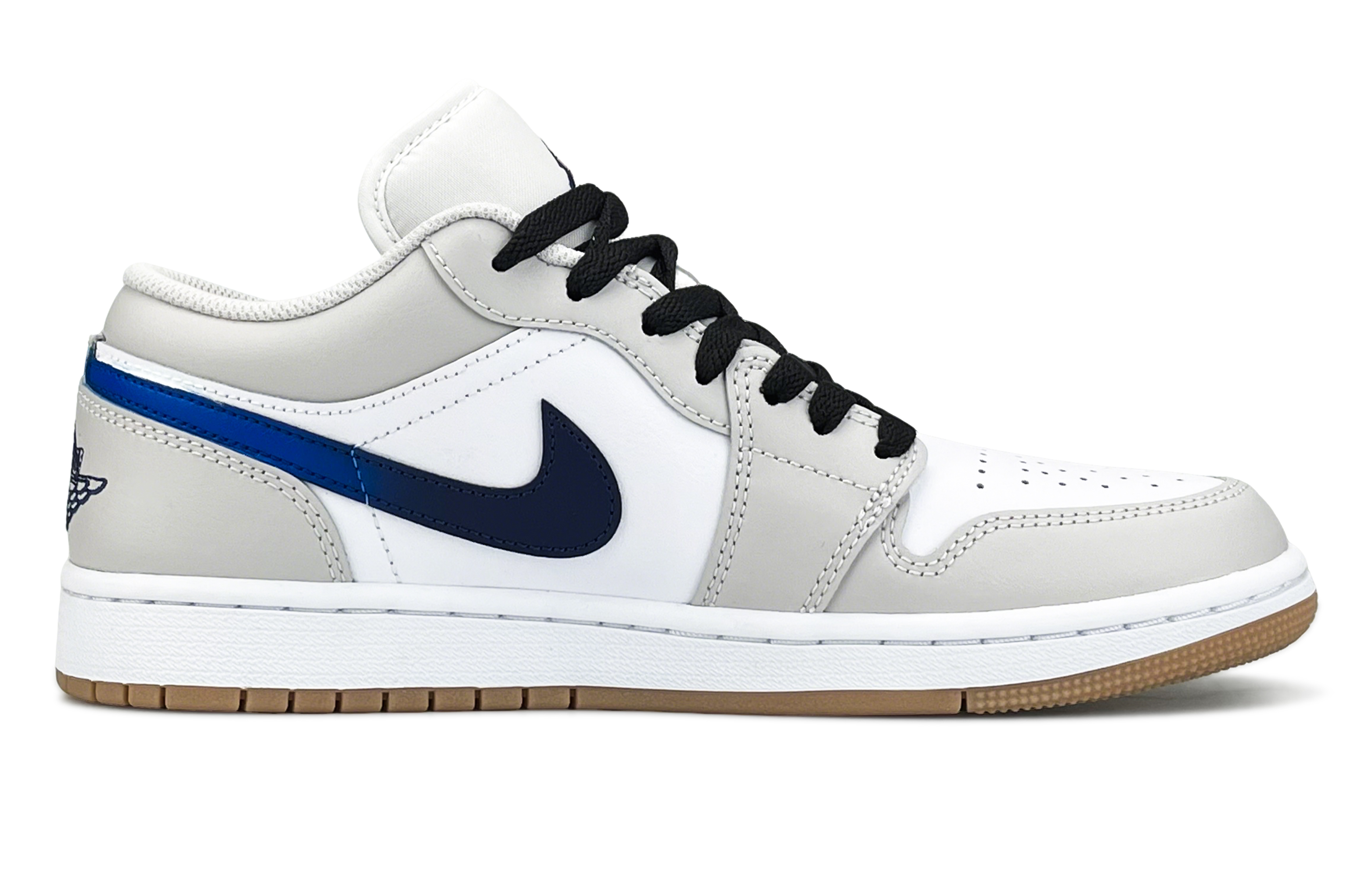Jordan Air Jordan 1 Abrasion Resistant Abrasion Resistant Low top Vintage Basketball Shoes Unisex Gray White Blue Black