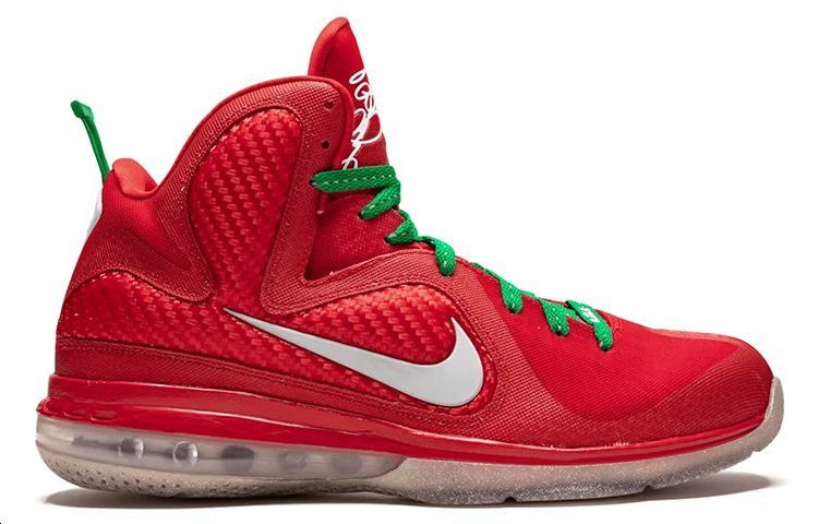 Мужские кроссовки Nike Lebron 9 Christmas (красные) — фото 2