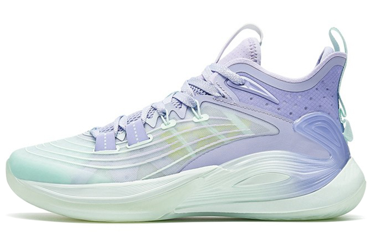 XTEP Light Feather 3rd Basketball Shoes Men’s Low Top Taro Paste Purple/Foam Green