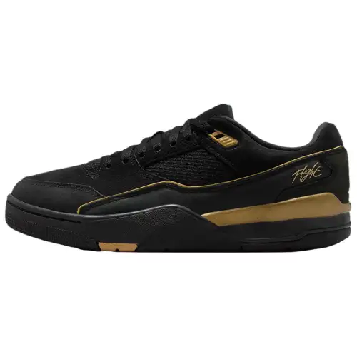 Jordan FLIGHT COURT Breathable Support Grip Basketball Shoes Unisex Black Gold