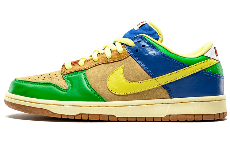 Мужские кроссовки Nike Dunk SB Premium "Brooklyn Projects" (желто-сине-зеленые) — Жёлтый / синий / зелёный — фото 1