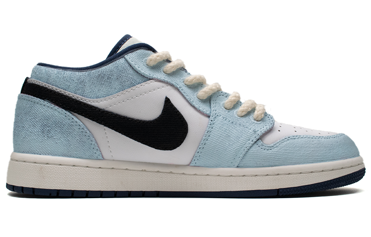 Jordan Air Jordan 1 Low top Vintage Basketball Shoes Unisex Light Blue