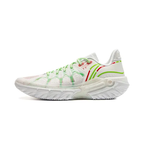 LiNing Jie Ao 2 Cushioning Anti-Slip And Wear-Resistant Rebound Low-Top Outdoor Basketball Shoes Men's White Green