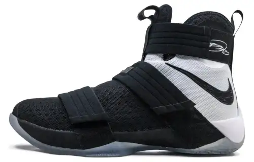 Nike Zoom Soldier 10 LeBron Black White round head anti -skid lightweight high -top combat basketball shoes men's black