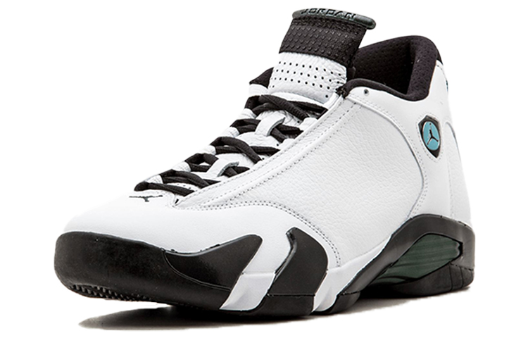Мужские кроссовки Jordan Air Jordan 14 Retro Oxidized Green (бело-черные с зеленым) — 白/氧化绿/传奇蓝/黑 — фото 2