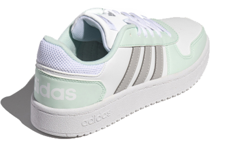 Женские кеды adidas neo Hoops 2.0 (белый / серый / зеленый) — Белый / серый / зелёный — фото 3