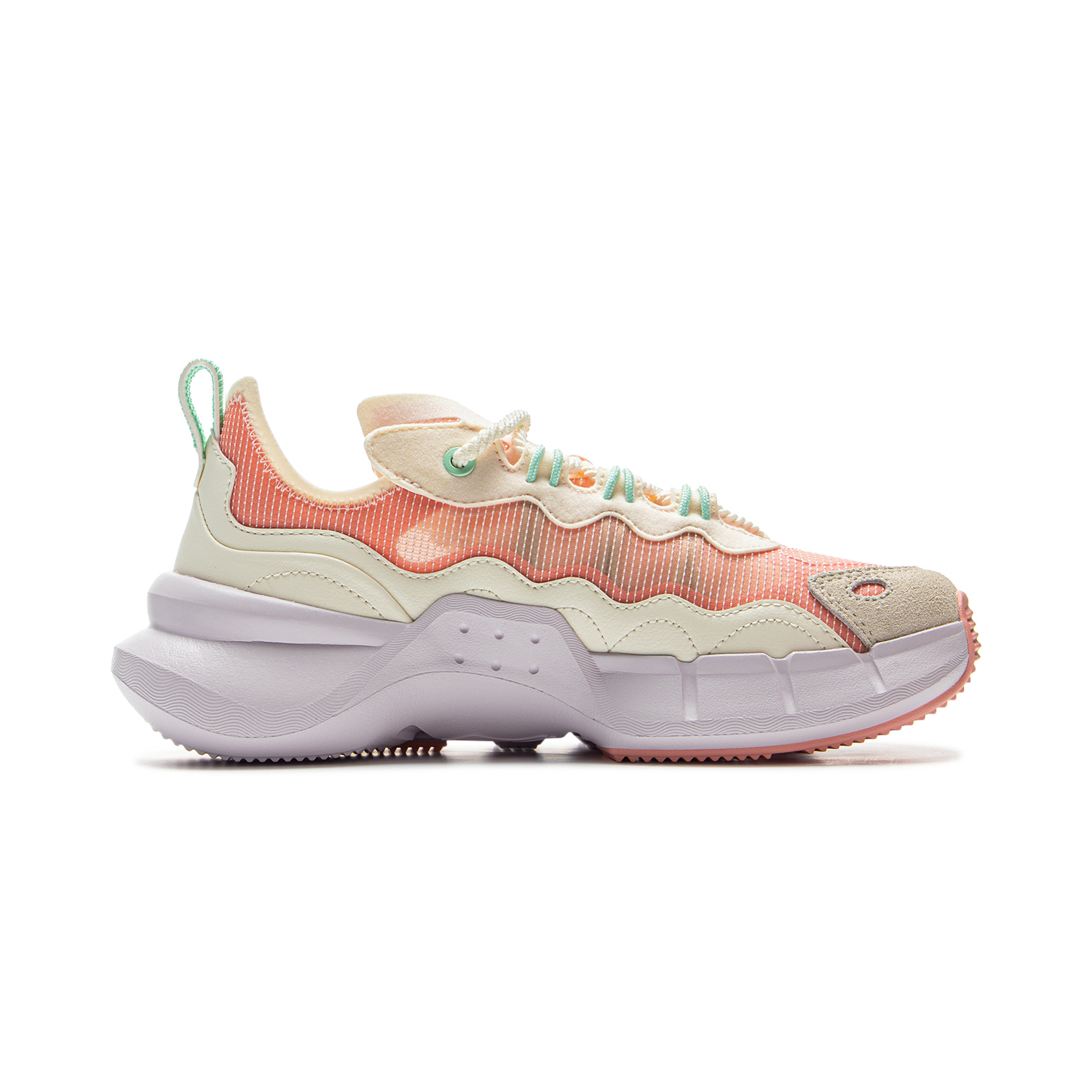 Li Ning Slip Resistant Abrasion Resistant Low top Basketball Shoes Women’s Beige Orange