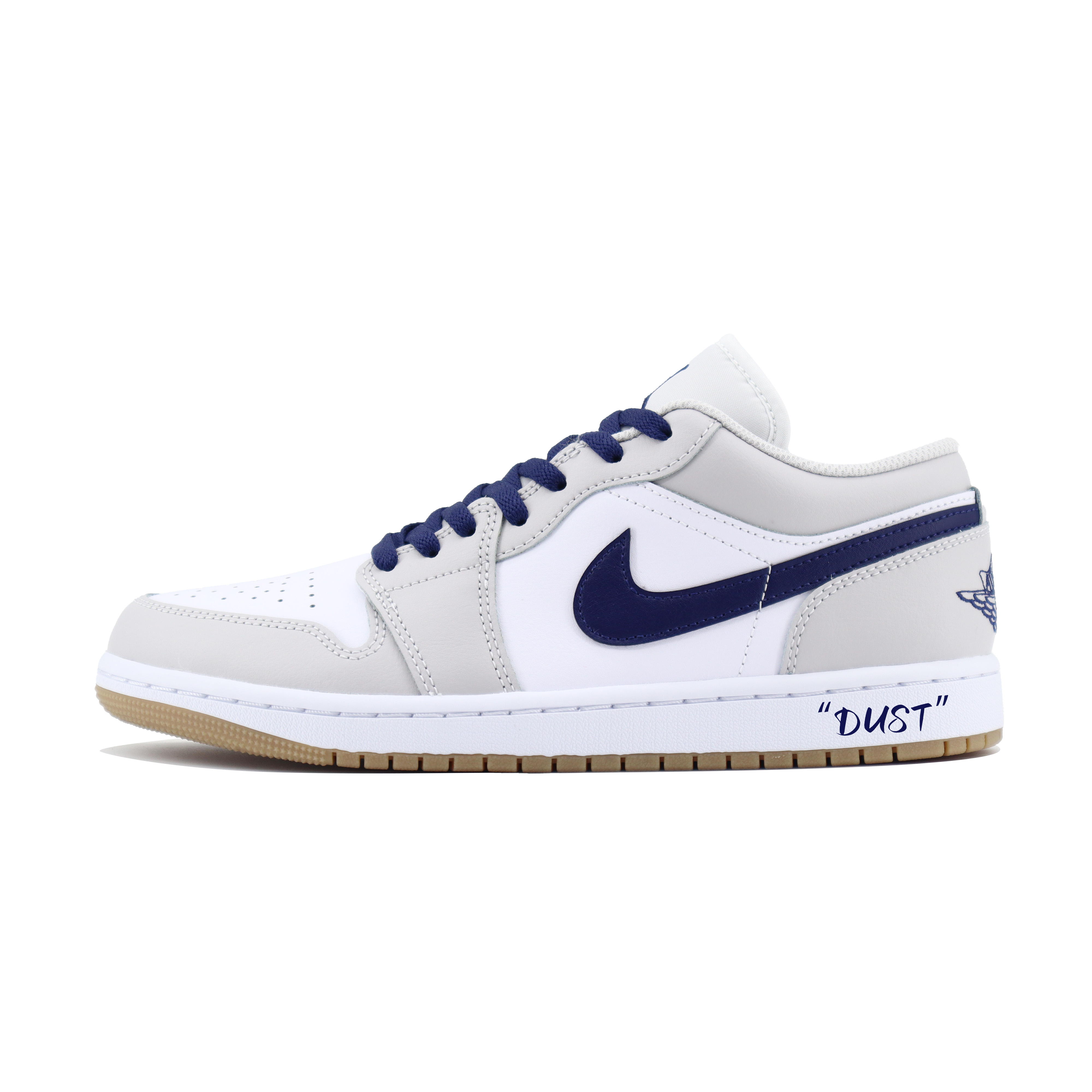 Jordan Air Jordan 1 Slip Resistant Abrasion Resistant Low top Vintage Basketball Shoes Unisex White Gray