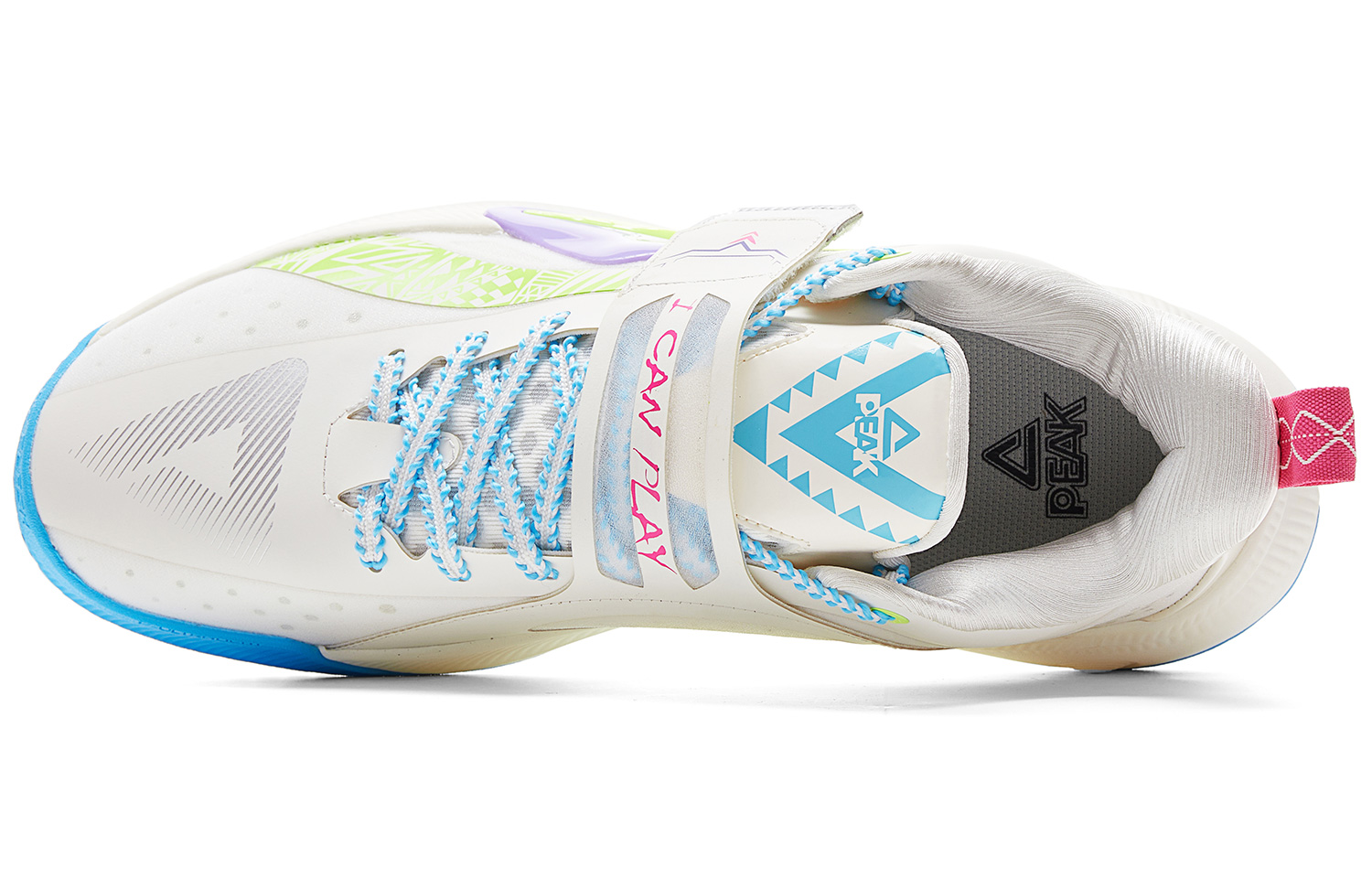 PEAK Basketball Shoes Men’s Low Top Ivory/Blue