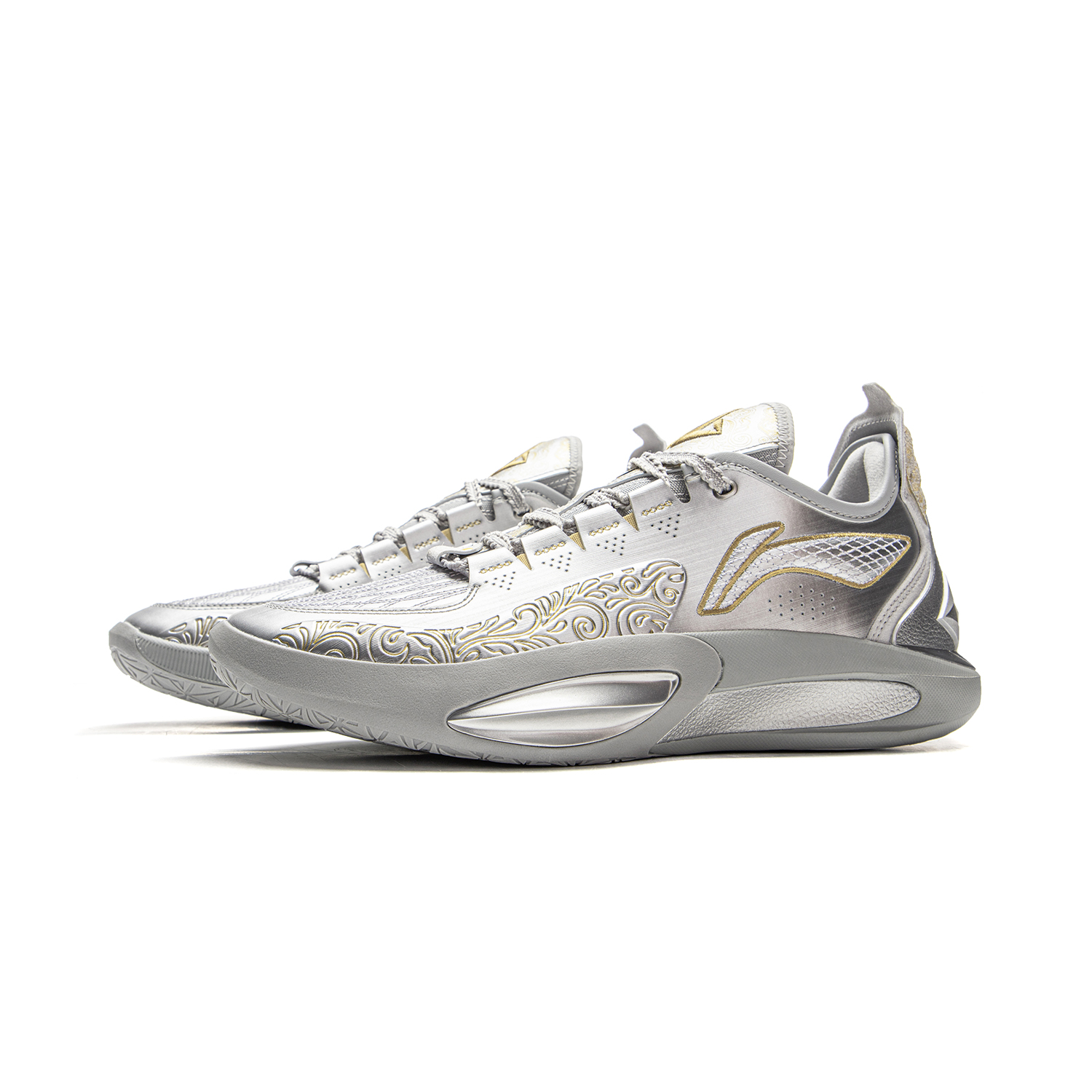 Li Ning JB3 Coverage Support Rebound Anti Rollover Low top Basketball Shoes Men’s Silver