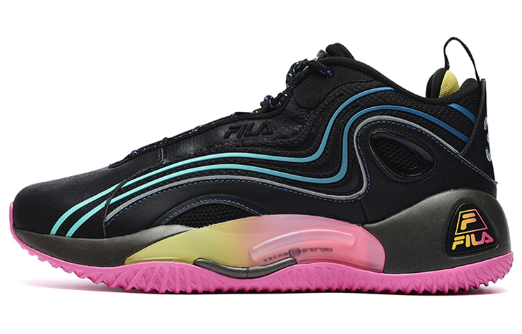 FILA FUSION BALLER Textile, Synthetic Leather Low top Vintage Basketball Shoes Women’s Black Purple