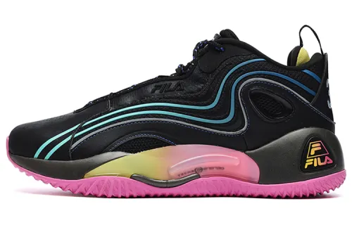 FILA FUSION BALLER Textile, Synthetic Leather Low top Vintage Basketball Shoes Women's Black Purple