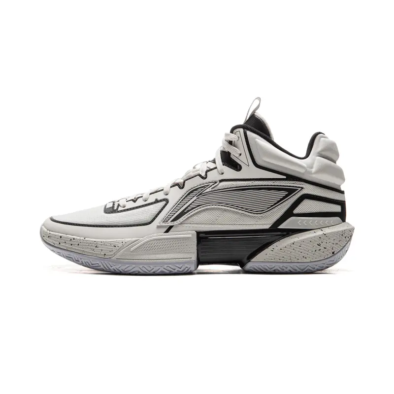 Li Ning Light Speed 2MID Cushioning Slip Resistant Abrasion Resistant Mid top Basketball Shoes Men's Gray Black