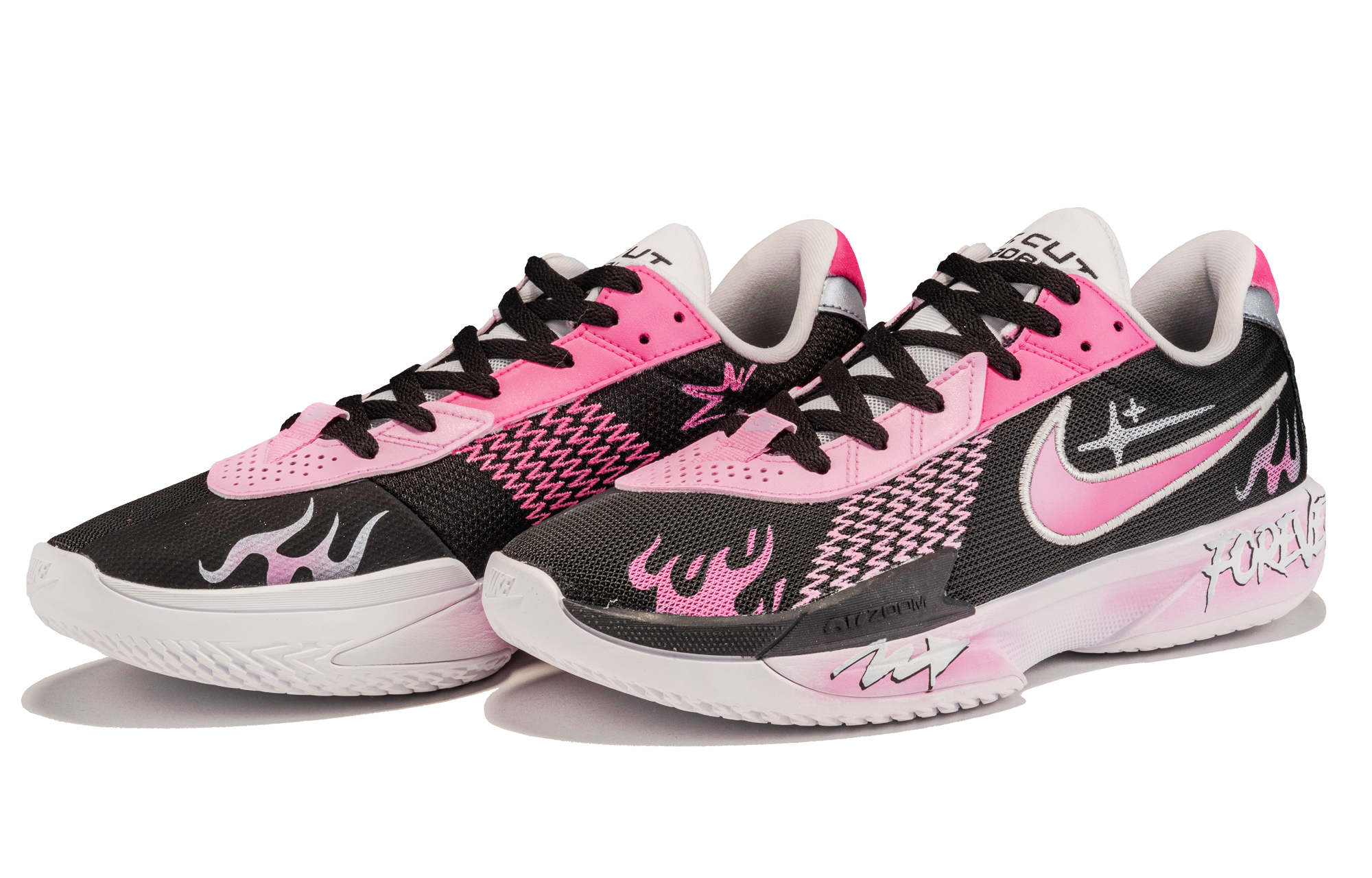 Nike Air Zoom G.T. Cut Academy Slip Resistant Abrasion Resistant Low top Basketball Shoes Unisex Black Pink