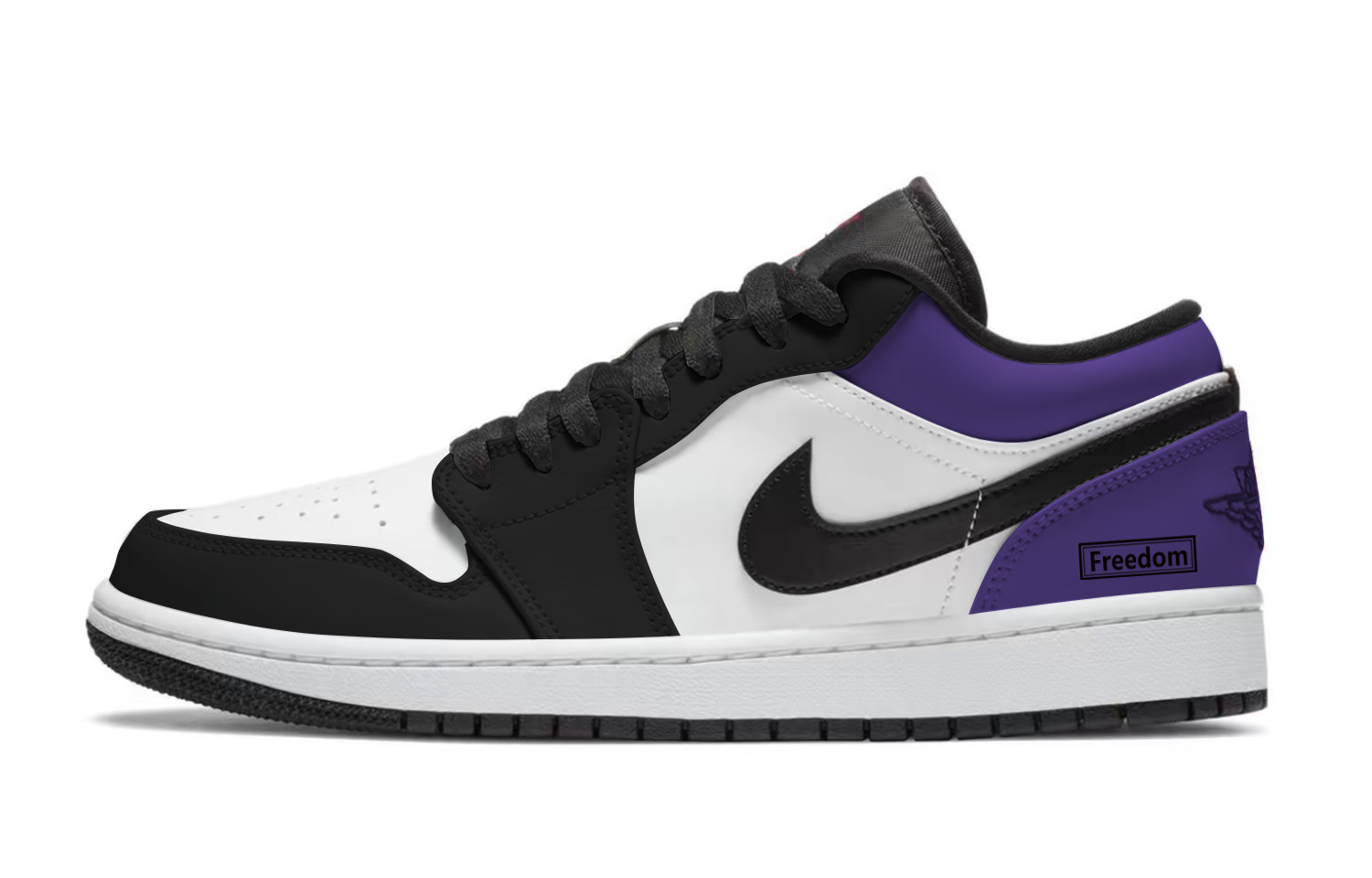 Jordan Air Jordan 1 Dark Reddish Purple, Box Abrasion Resistant Low top Vintage Basketball Shoes Unisex Black Purple