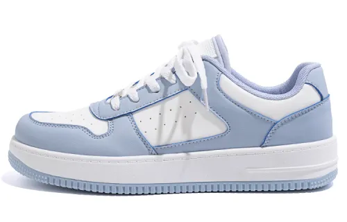 Global HUANQIU fashionable, versatile, casual, breathable and wear-resistant low-cut sneakers for men, white and blue