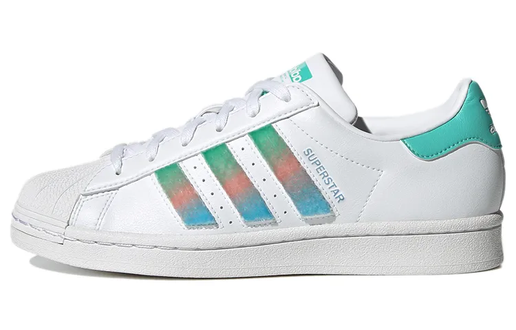 Adidas Originals Superstar For White/Green/Blue Women's