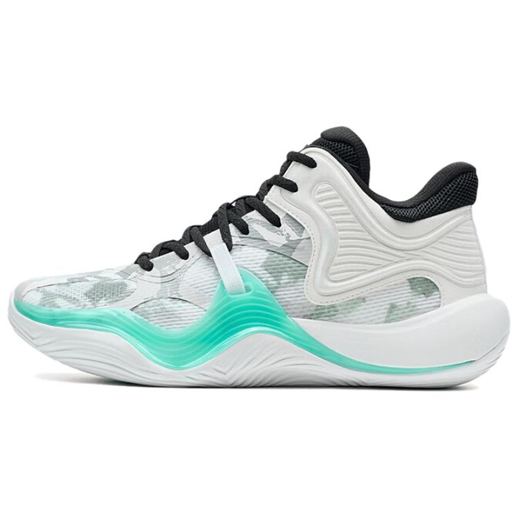 XTEP Battle 3 Basketball Shoes Men’s Mid Top Classic White, Lunar Stone Gray