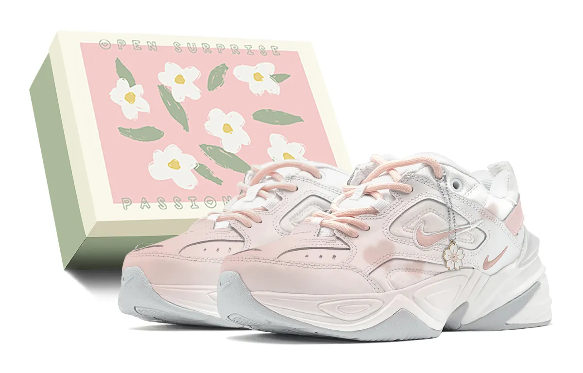 Nike M2K Tekno Heart Cherry Blossom Low top Skateboard Shoes Women's Pink White