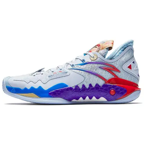 ANTA Shock Wave 5 Basketball Shoes Men's Low Top Blue Purple