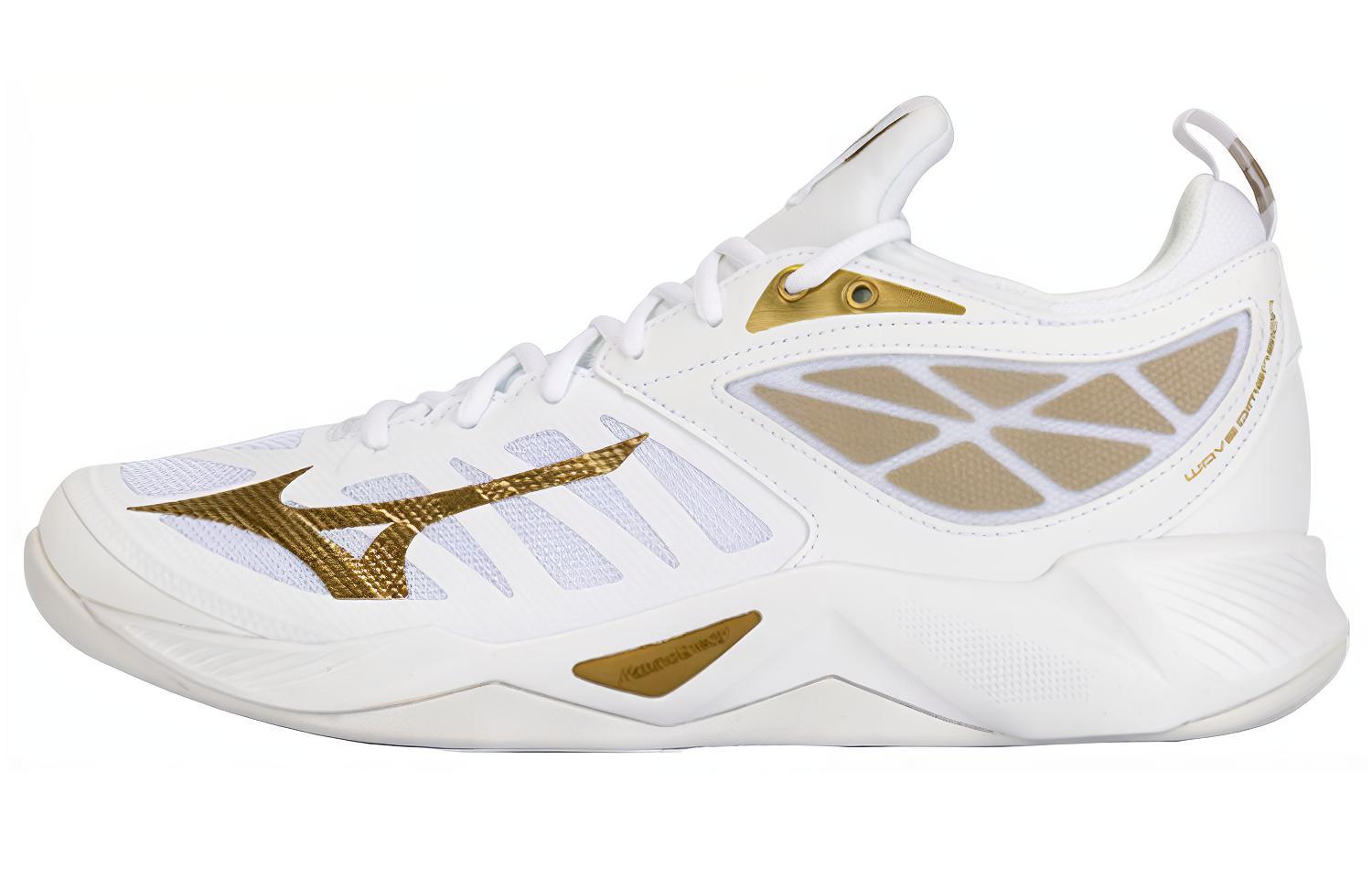 Кроссовки Mizuno Wave Dimension (бело-золотые)