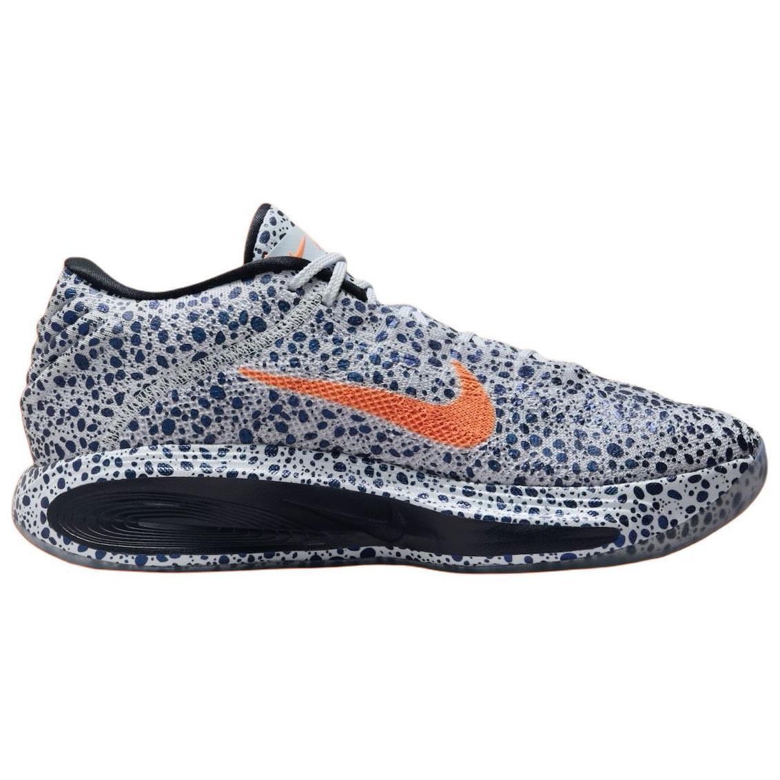 Nike GT Hustle 3 Safari Basketball Shoes Unisex Low Top White Blue Orange