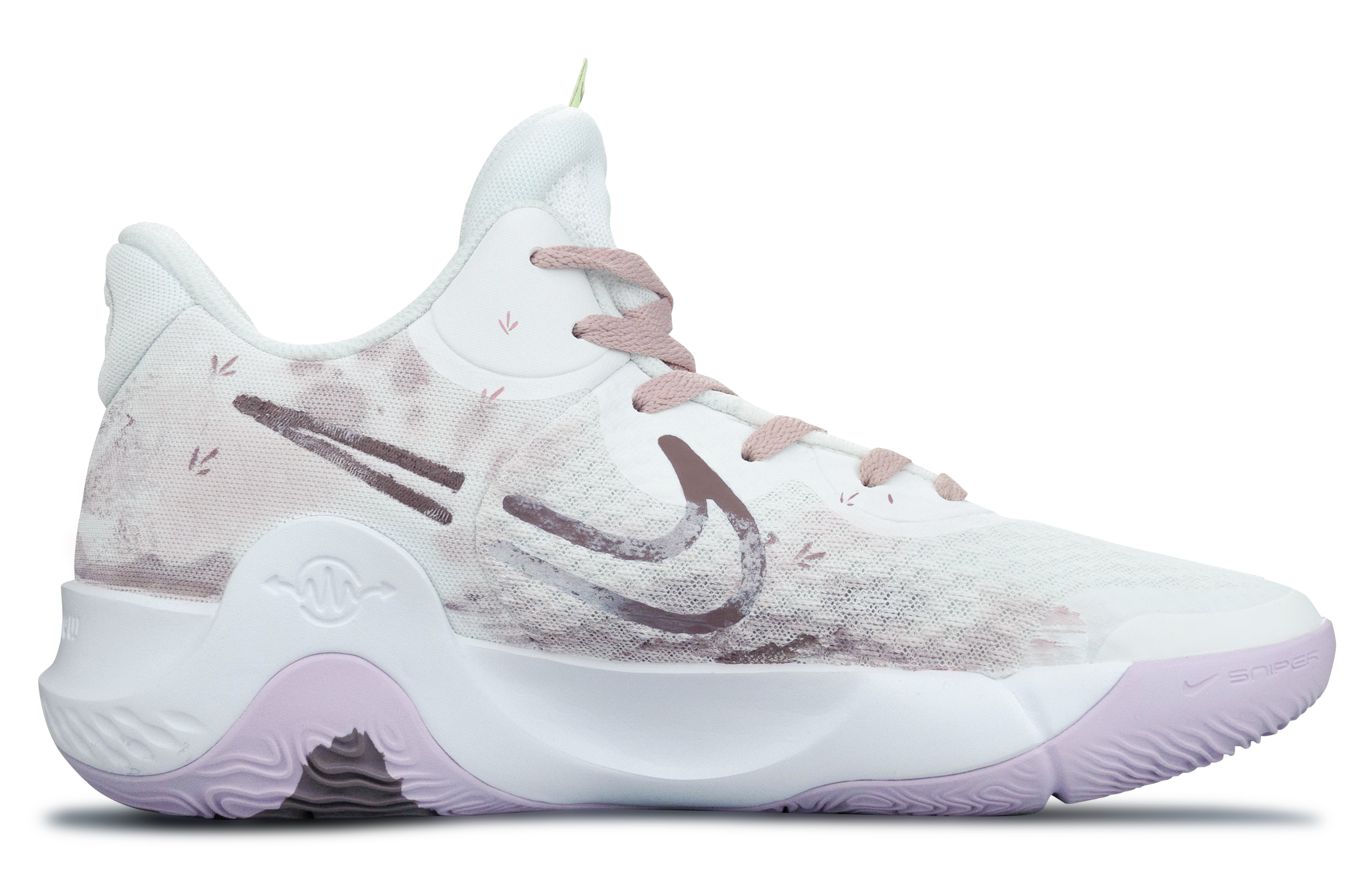Nike Trey 5 Vintage Basketball Shoes Unisex Mid Top White/Purple/Pink