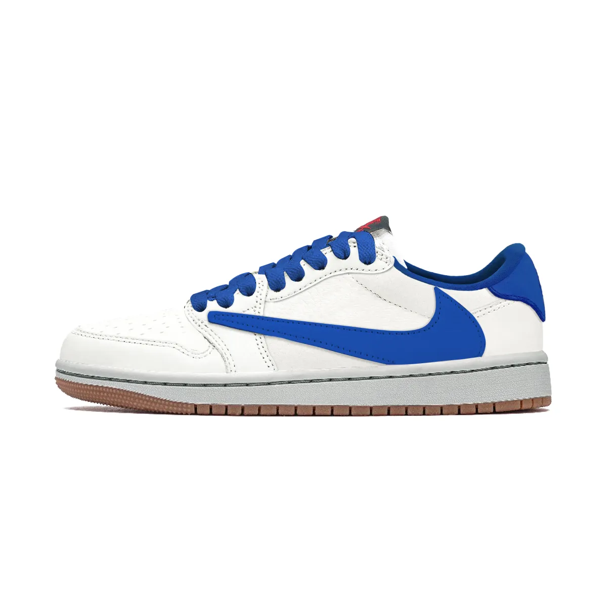 Travis Scott x Jordan Air Jordan 1 Low top Vintage Basketball Shoes Unisex Beige Blue