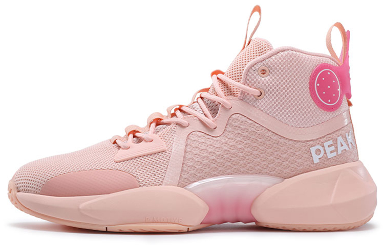 PEAK Fengji Basketball Shoes Men’s High Top Toffee Pink