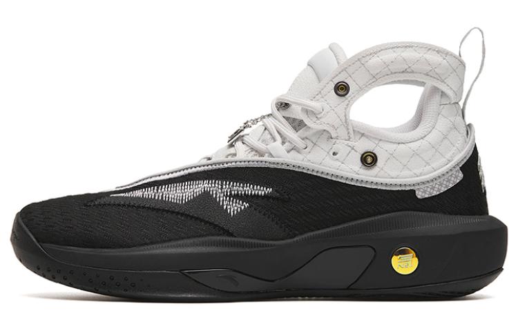 Anta KT8 Cushioning Slip Resistant Abrasion Resistant High top Basketball Shoes Men's Black White