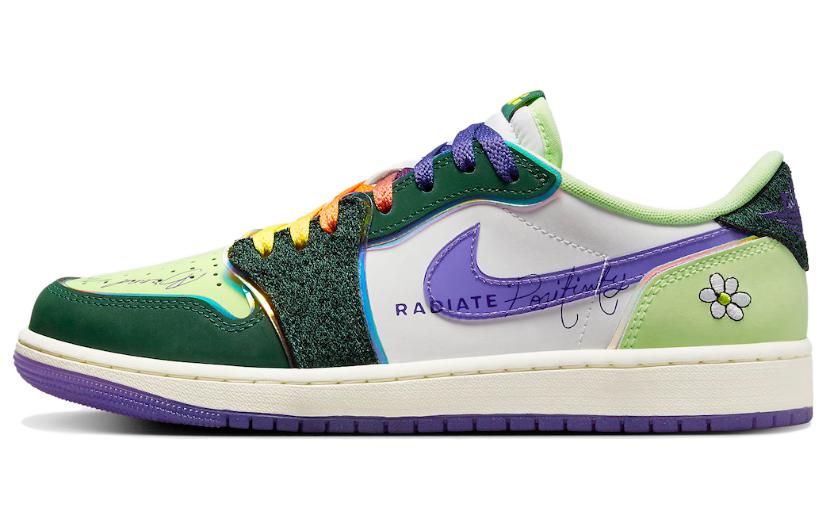 Кроссовки Jordan Air Jordan 1 Low OG "Doernbecher" (зеленый / фиолетовый)