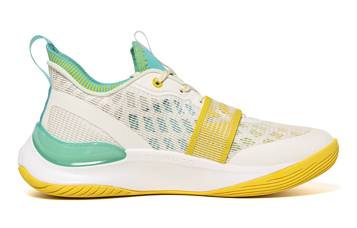 VOIT Basketball Shoes Unisex Low Top White/Yellow/Green